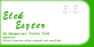 elek eszter business card